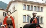 Els Gegants i la Mulassa. Festa Major 2001. Foto cedida per l'Ajuntament de Sant Feliu de Pallerols